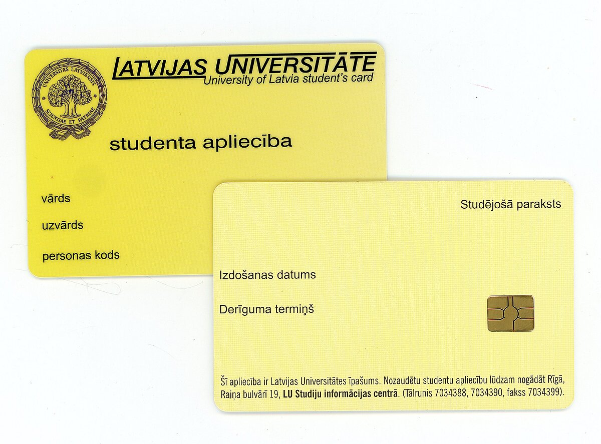 6.att. Studenta apliecības šabloni. Foto: LU Studentu serviss 6.att. Studenta apliecības šabloni. Foto: LU Studentu serviss