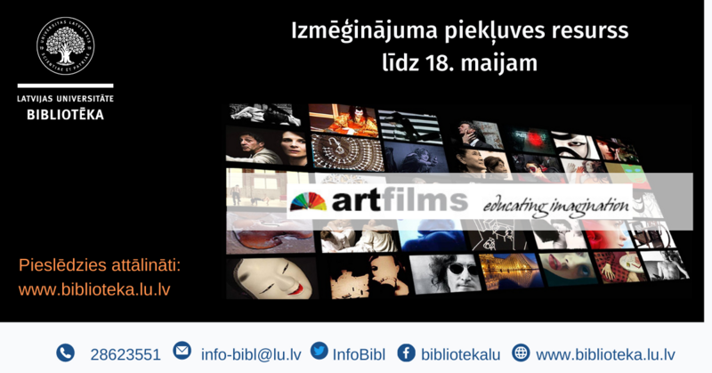 LU Bibliotēka piedāvā izmēģinājuma piekļuvi video kolekcijai Artfilms 