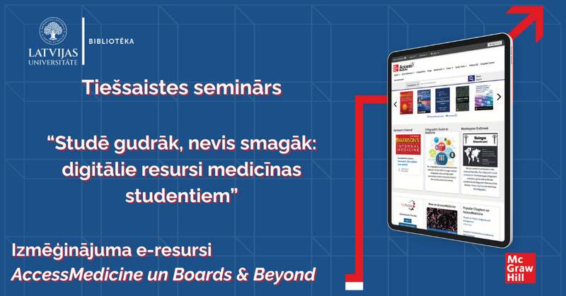 Uzzini par AccessMedicine un Boards & Beyond platformām seminārā 14. novembrī