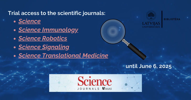 Trial access to the “Science” journals
