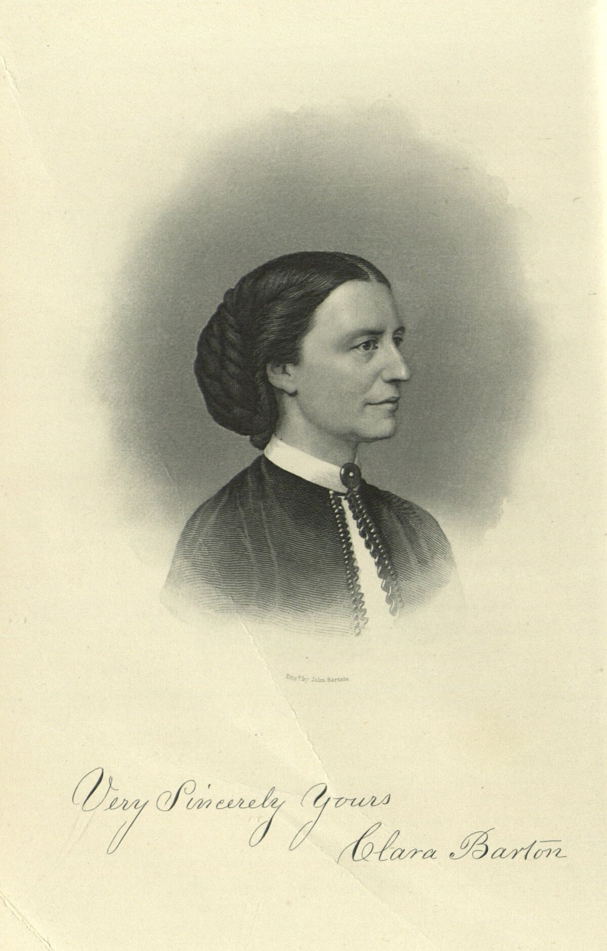 Klāra Bārtone (Clara Barton, 1821-1912) - ne tikai sufražiste, bet arī ASV Sarkanā Krusta dibinātāja un 23 gadus tā vadītāja.Tika uztverta kā simbols sieviešu spējai vadīt lielas institūcijas 