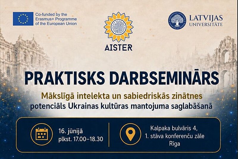 Studenti un kultūras mantojuma speciālisti aicināti pieteikties AISTER darbsemināram