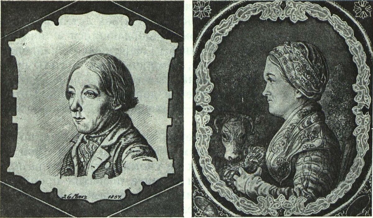 Jānis un Anna Valdēni - Paula Valdena vecāki. 1857. gads.