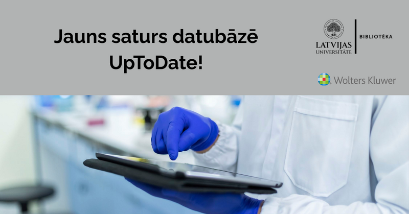 Jauns saturs medicīnas nozares datubāzē UpToDate