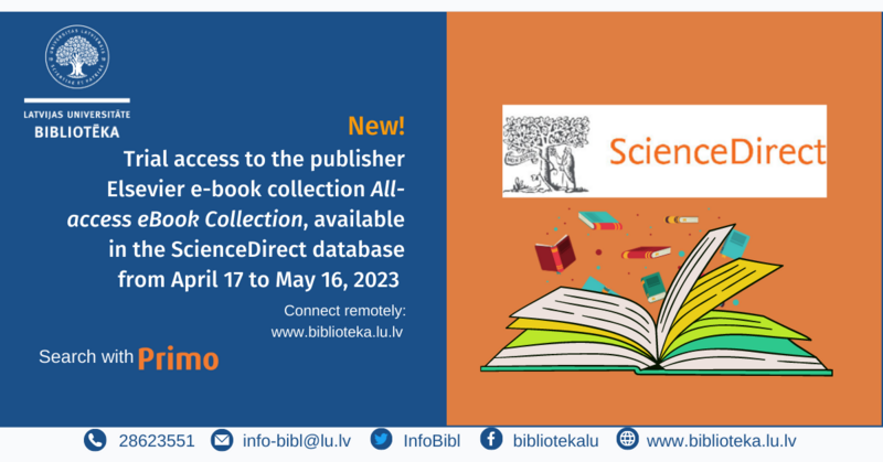 ScienceDirect e-book collection trial available for UL users