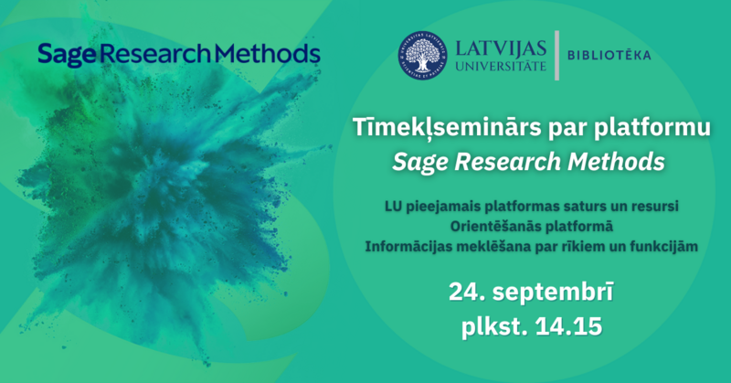 Tiešsaistes seminārs par platformas Sage Research Methods izmantošanu