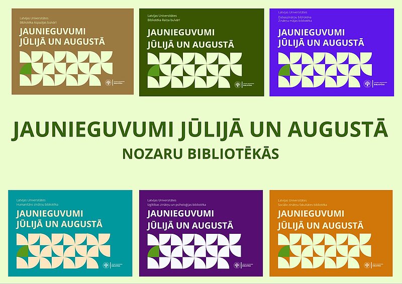 Bibliotēkas jaunieguvumi jūlijā un augustā