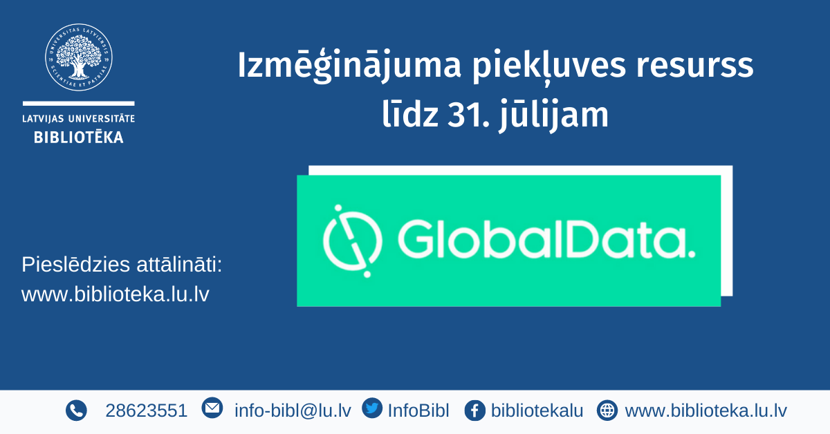 Plakāts ar informāciju par peikļuvi GlobalData Explorer datubāzei